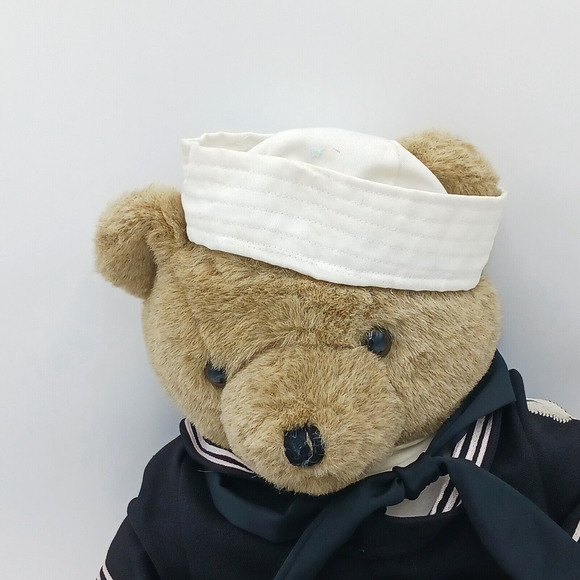 Vintage Chosun Navy Sailor Teddy‎ Bear 1987 22" Beige Plush Korea - Picture 3 of 7